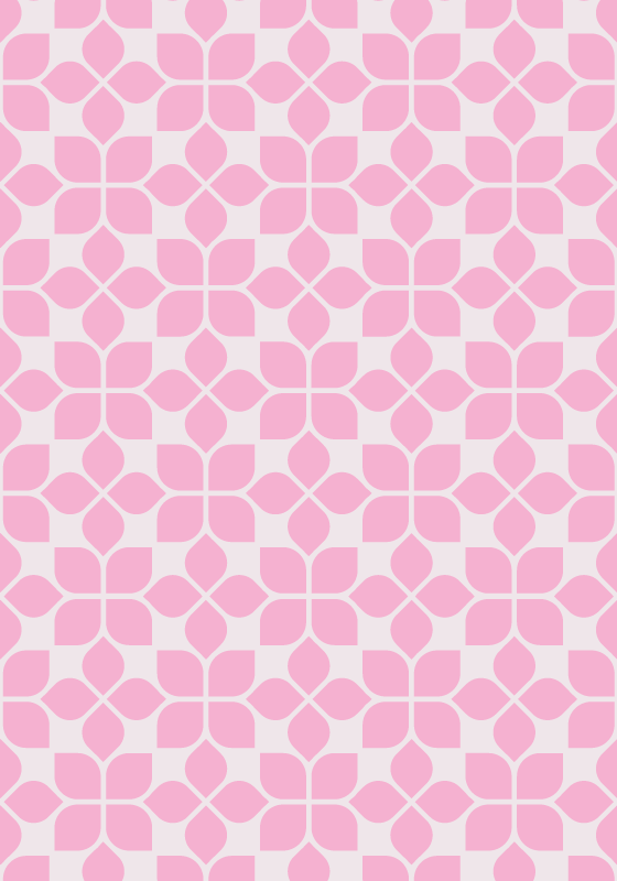 Pink Floral Tile mosaic vinyl carpet - TenStickers