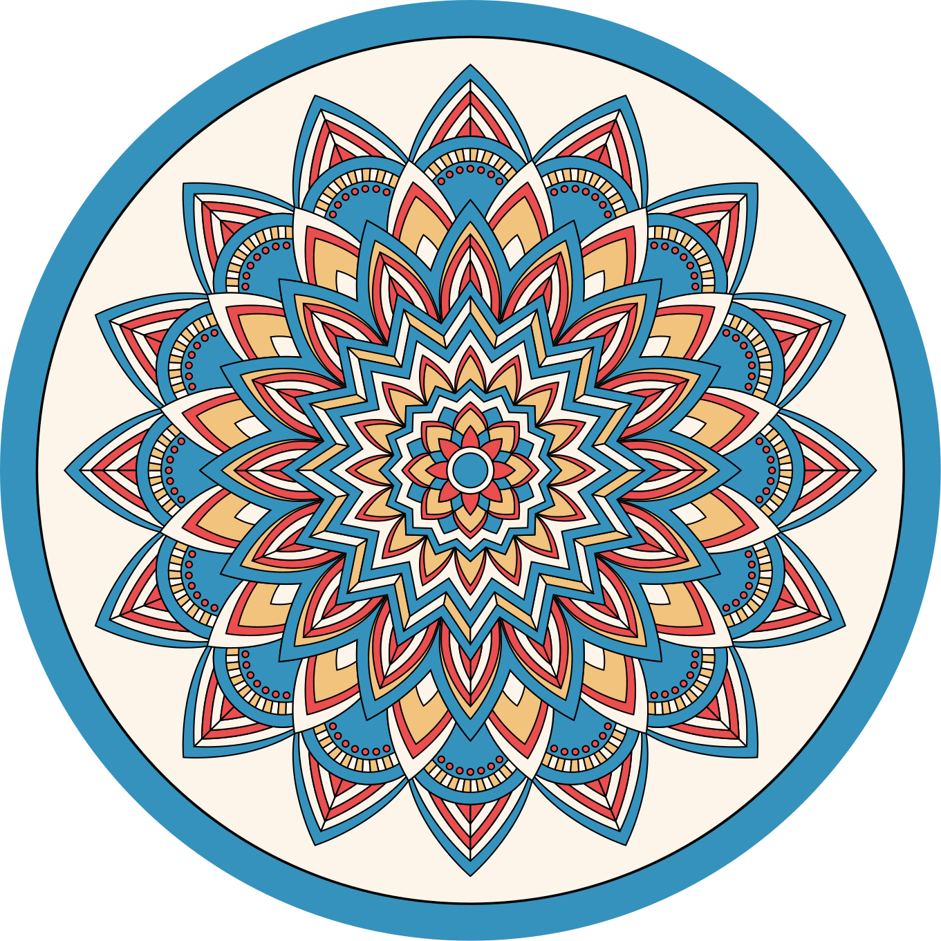 Vibrant Botanical Arrangement mandala vinyl carpet - TenStickers