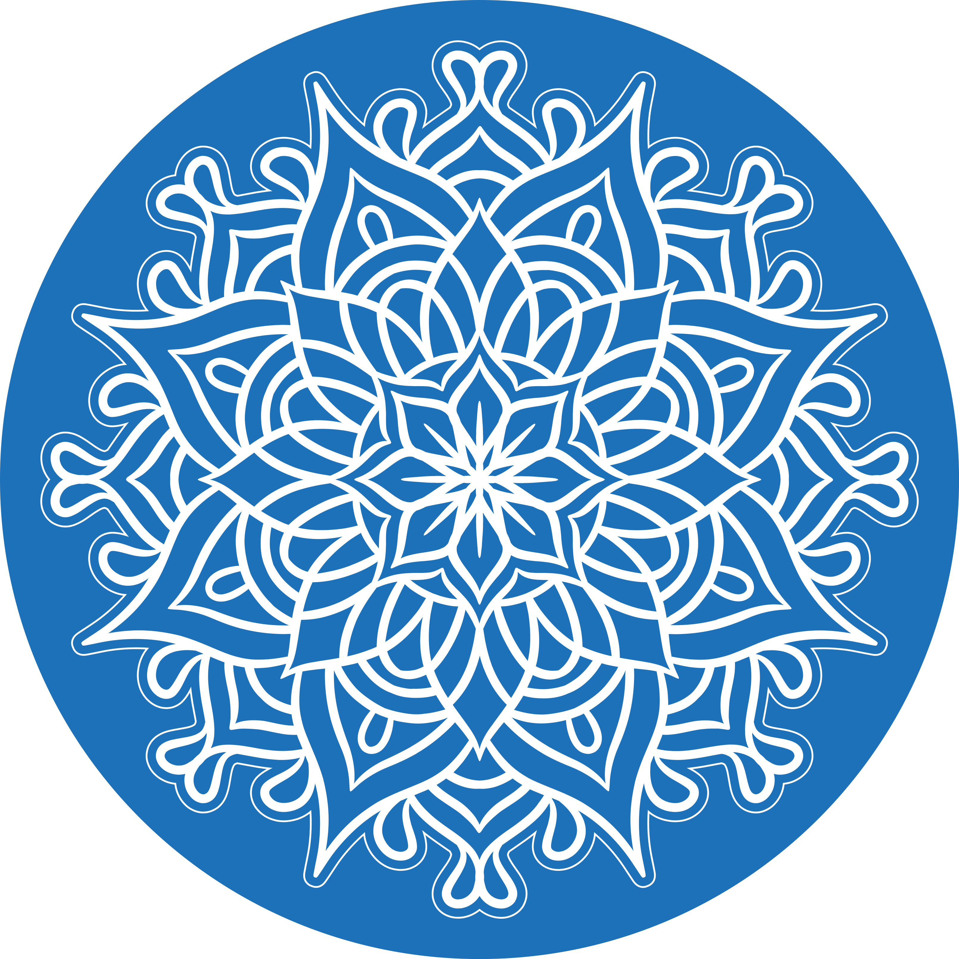 Intricate blue composition mandala vinyl carpet - TenStickers