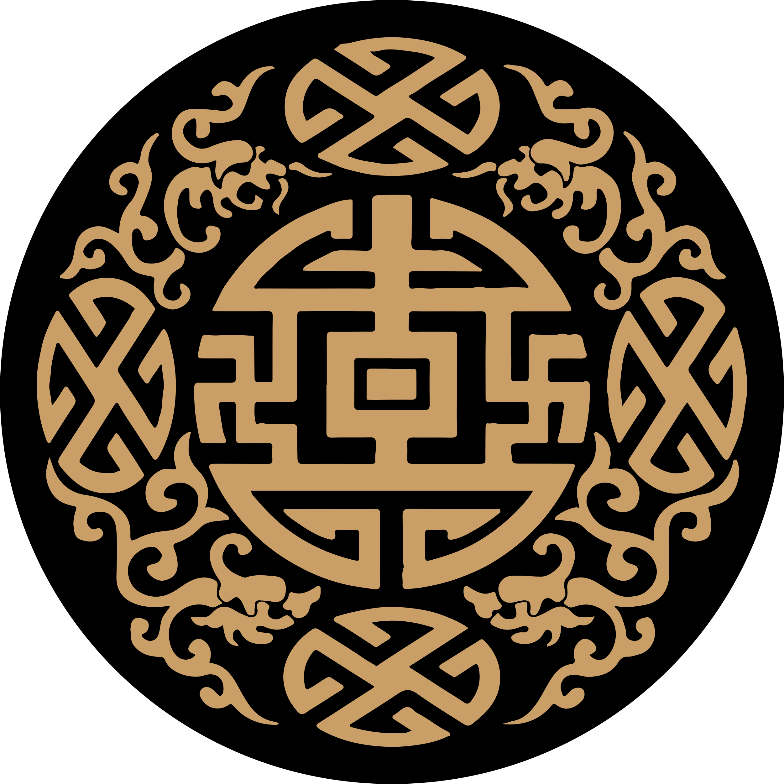 Cultural Symbol Motif circular vinyl carpet - TenStickers