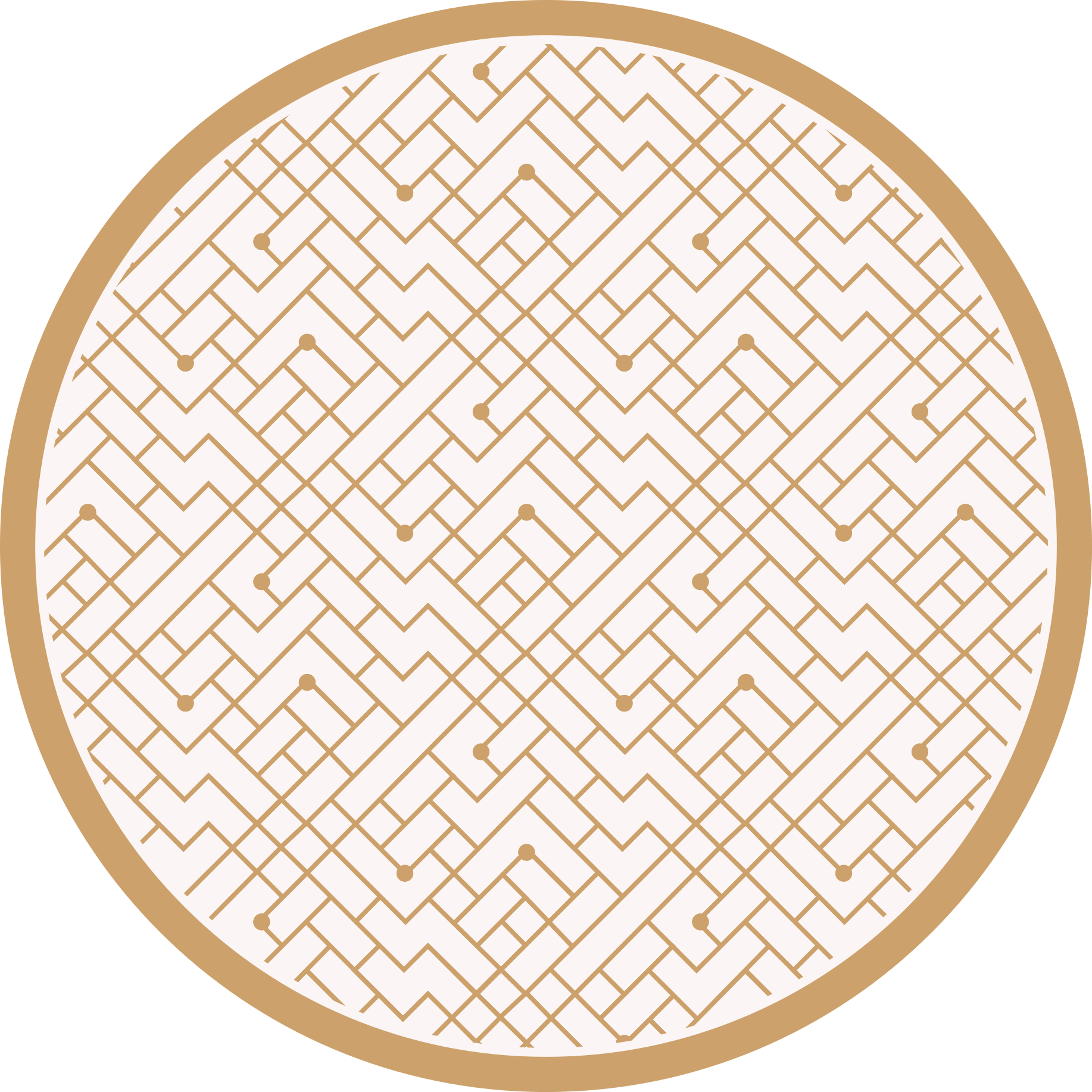 Stylish golden element geometric vinyl carpet - TenStickers