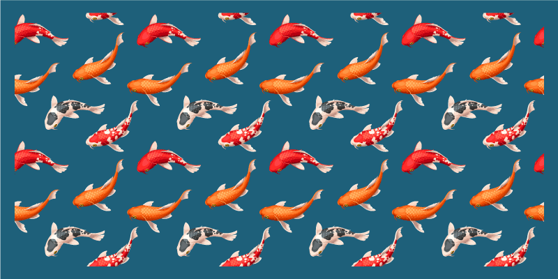 Koi Fish Pattern nature vinyl carpet - TenStickers