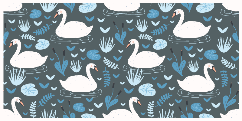 Elegant Swan Pattern nature vinyl carpet - TenStickers