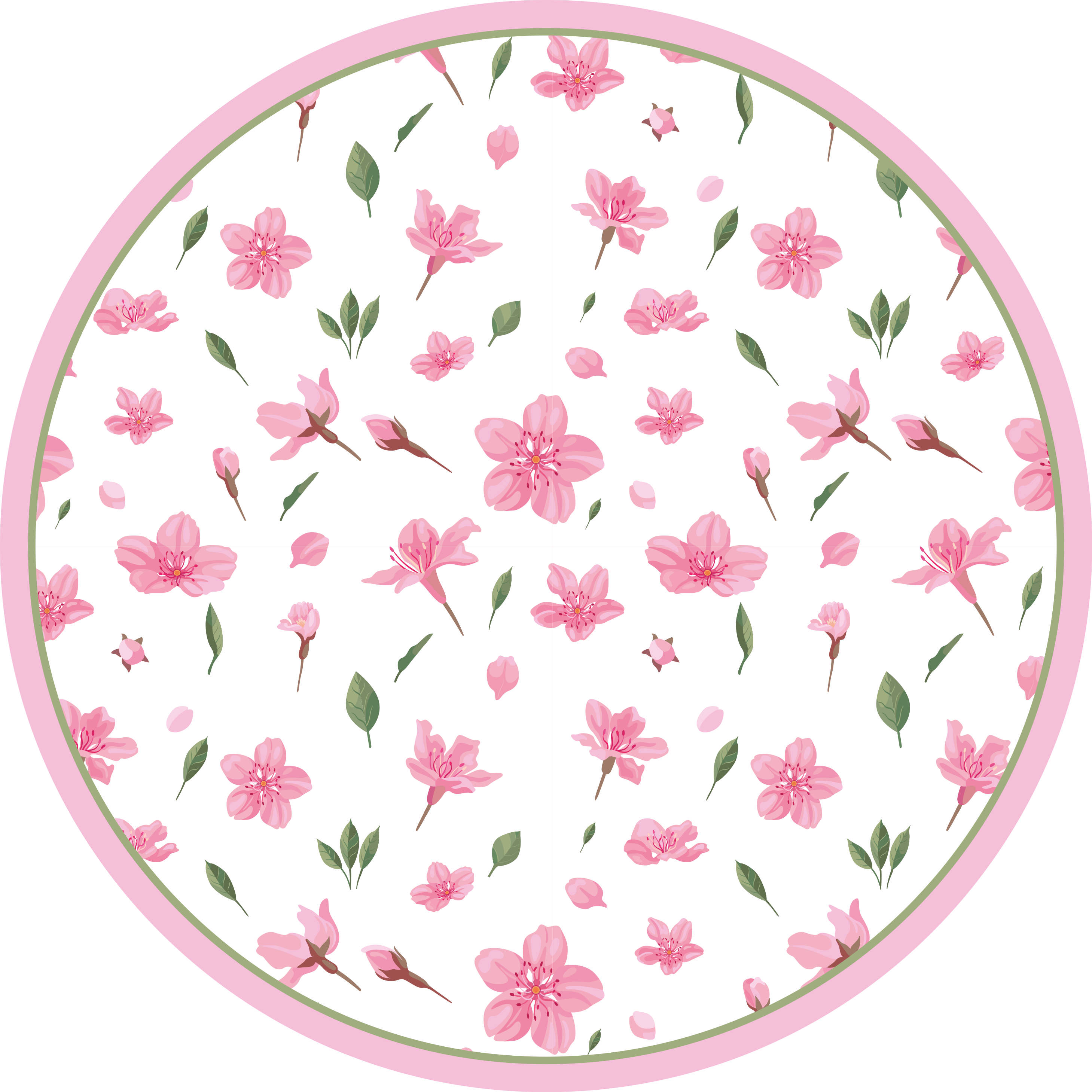Blooming Pink Flower floral vinyl carpet - TenStickers