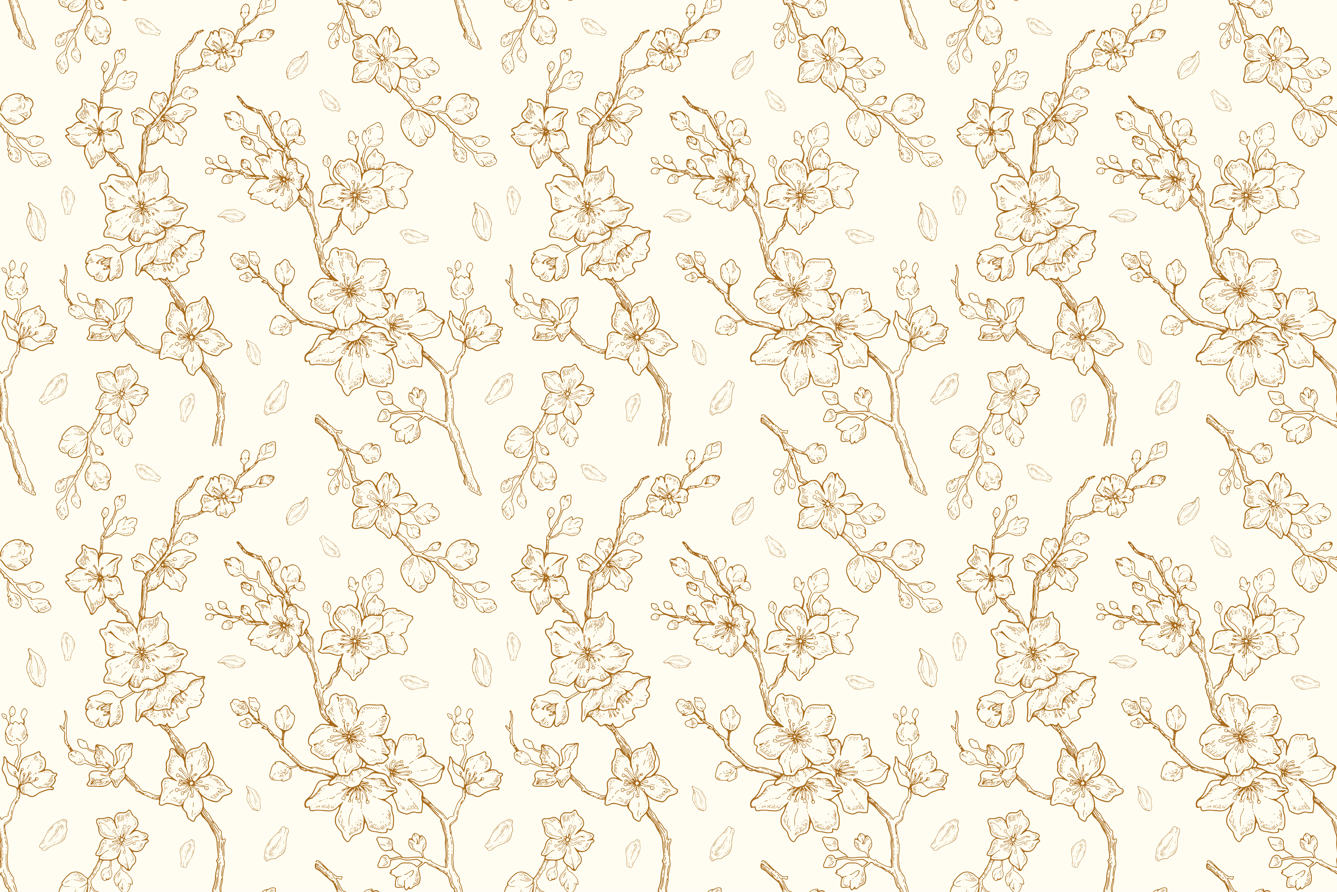 Blossom Branch Pattern floral vinyl carpet - TenStickers