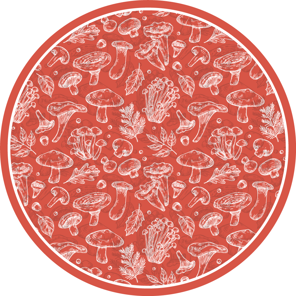 Mushroom Illustration nature vinyl carpet - TenStickers