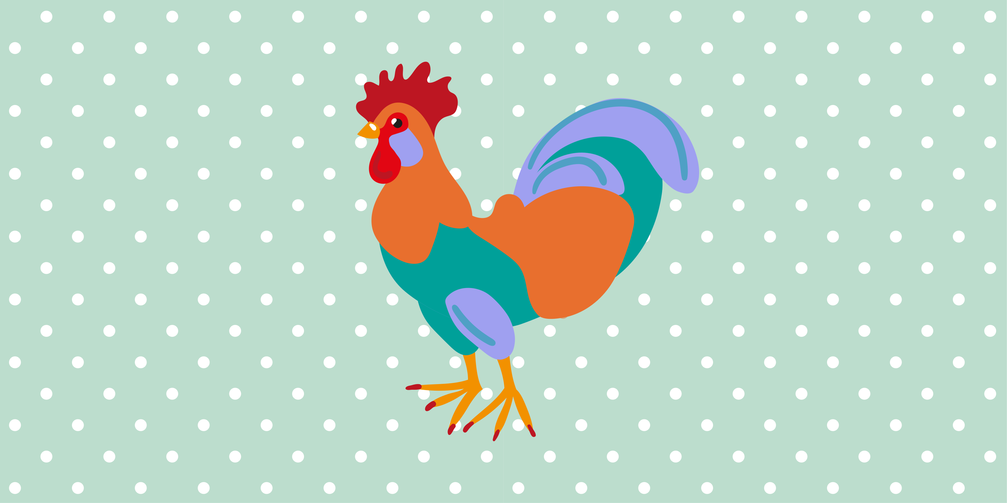 Animal vinyl carpet vibrant rooster design - TenStickers
