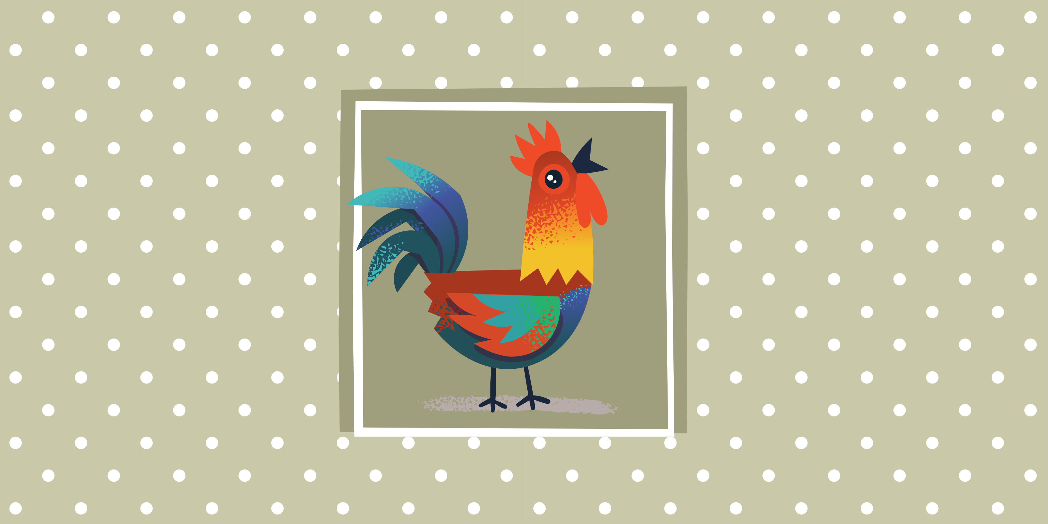 Colorful rooster display animal vinyl carpet - TenStickers