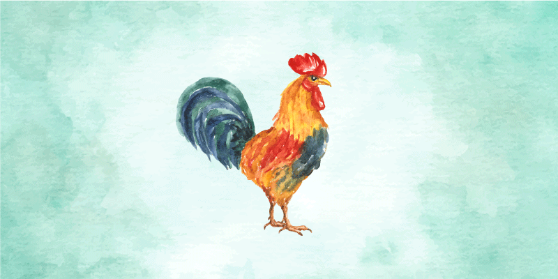 Aquarella rooster artwork animal vinyl carpet - TenStickers