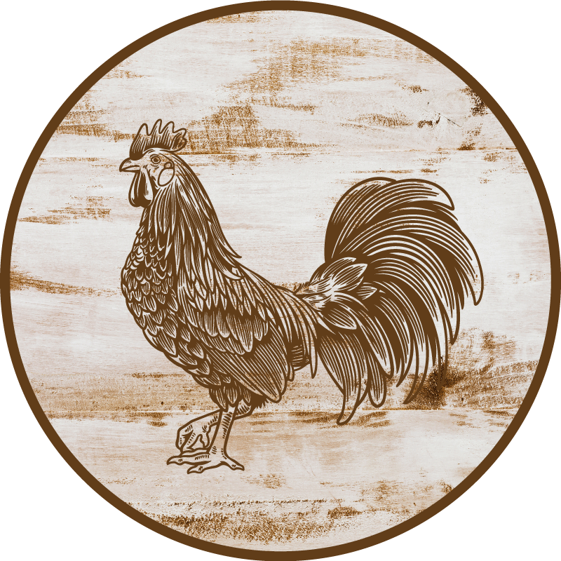 Vintage rooster illustration animal vinyl carpet - TenStickers