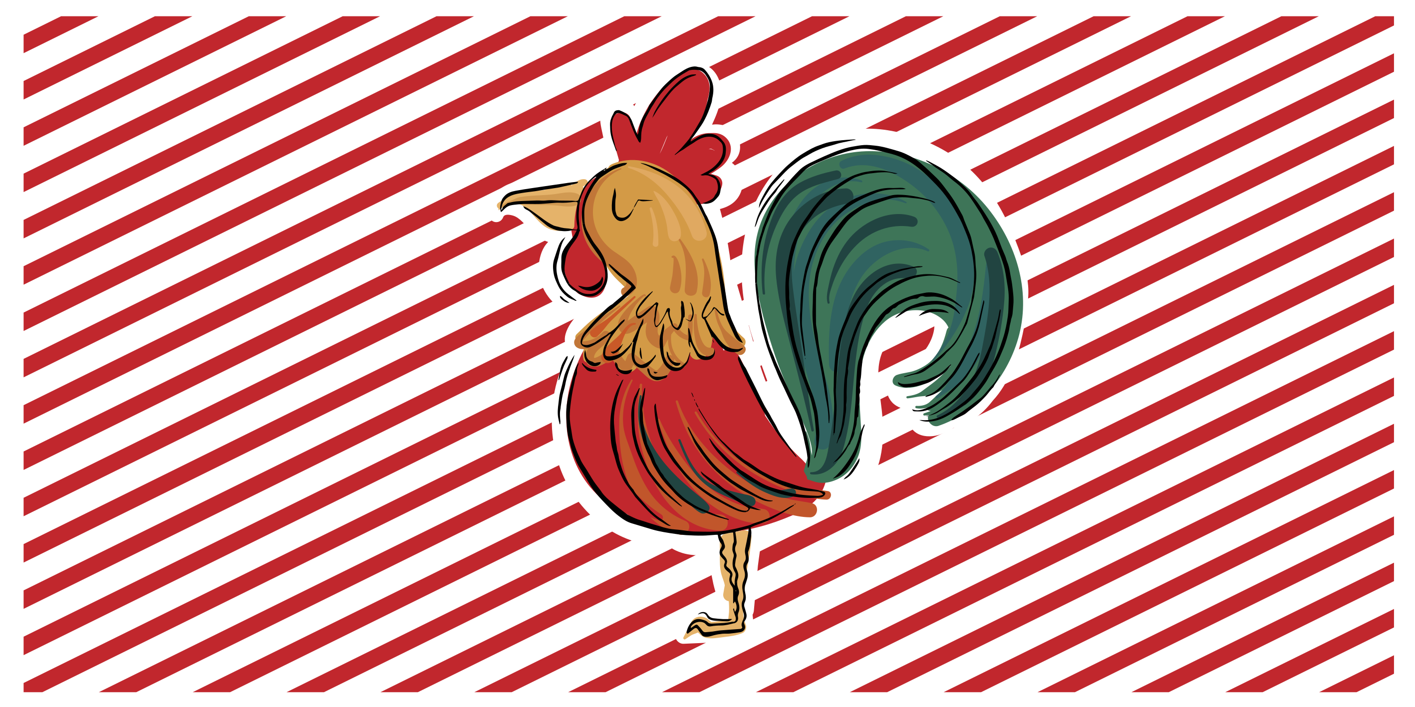 Colorful Rooster Artwork animal vinyl carpet - TenStickers