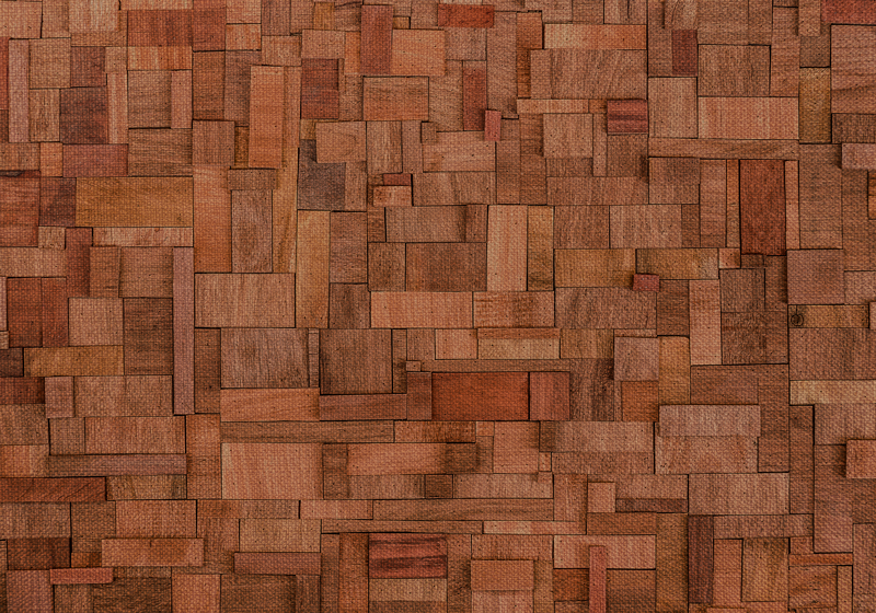 Warm block pattern wood effect vinyl carpet - TenStickers