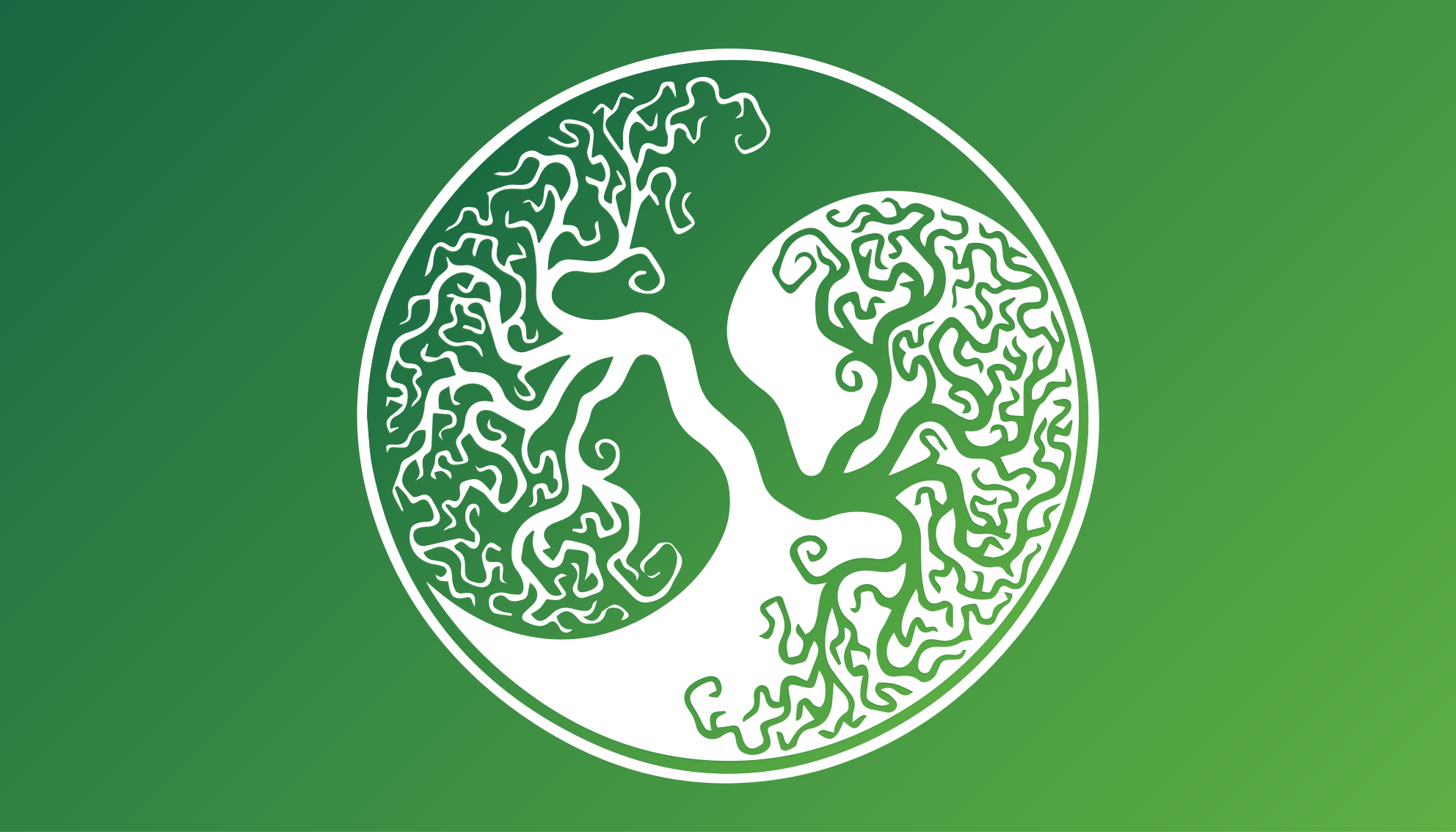 Tree Silhouette Circle nature vinyl carpet - TenStickers