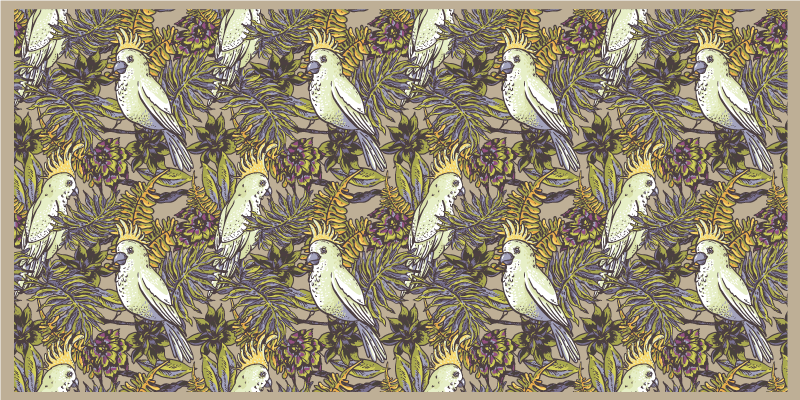 Colorful Parrots Pattern floral vinyl carpet - TenStickers