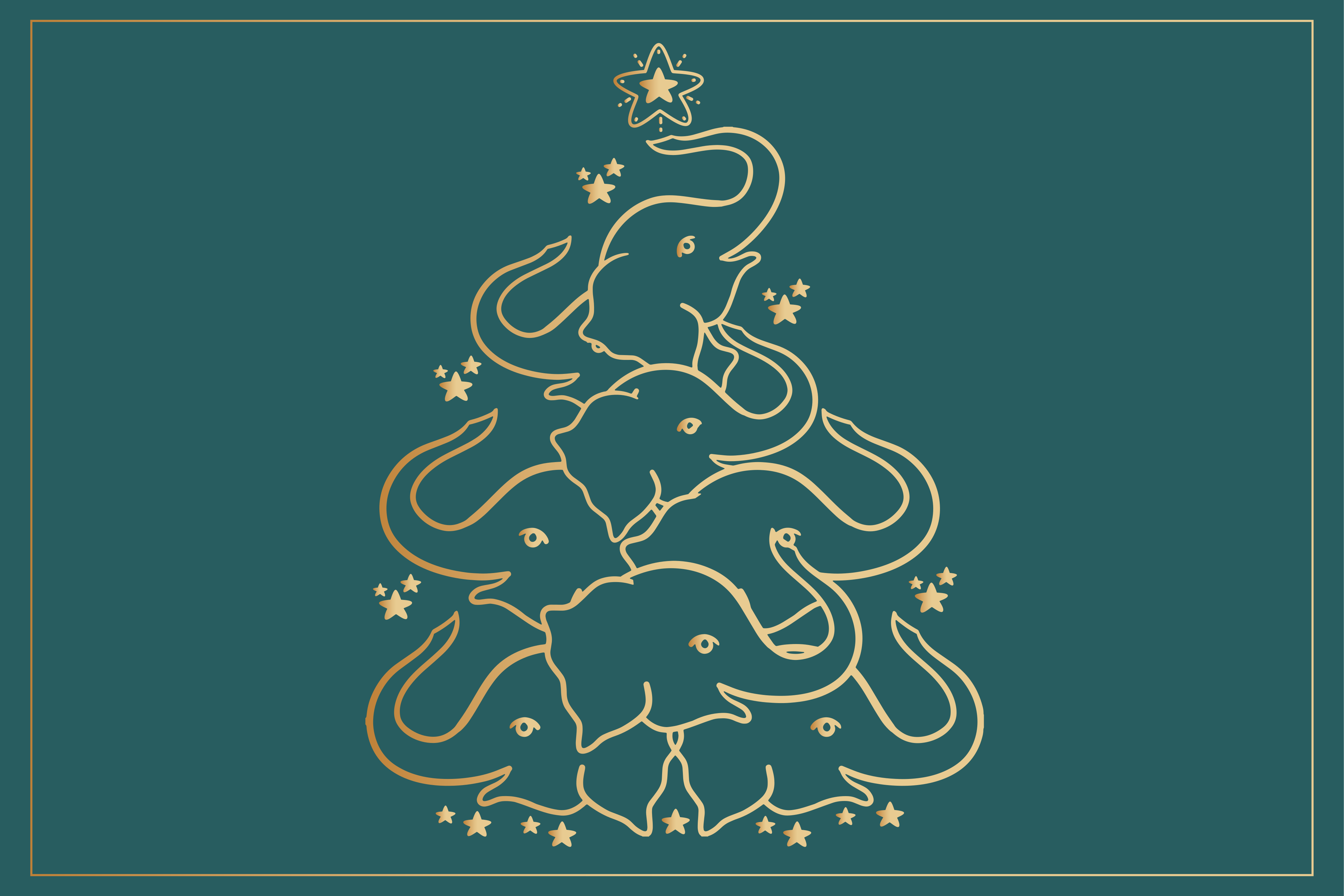 Elephant tree simulation Christmas vinyl carpet - TenStickers