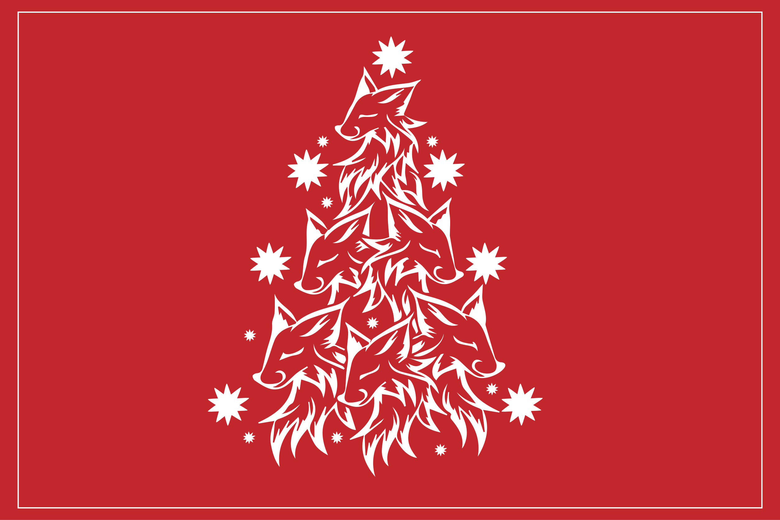 Wolf Tree Design Christmas vinyl carpet - TenStickers