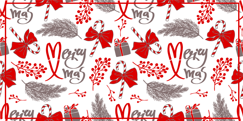 Greetings and hearts Christmas vinyl carpet - TenStickers