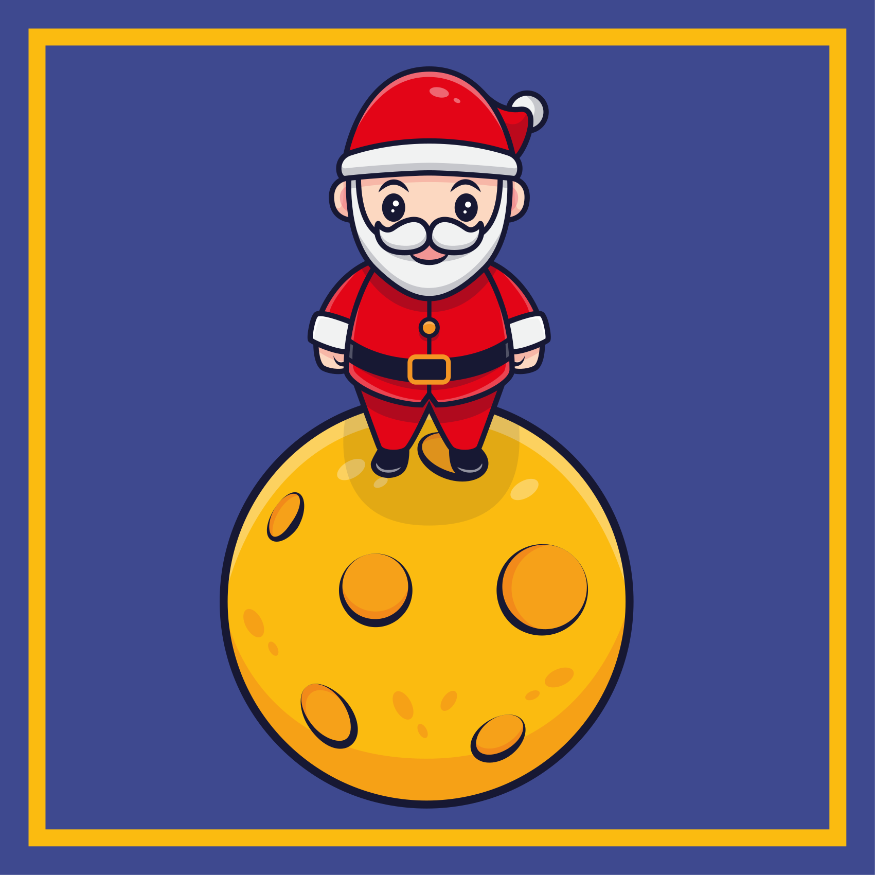 SANTA ON MOON halloween vinyl carpet - TenStickers