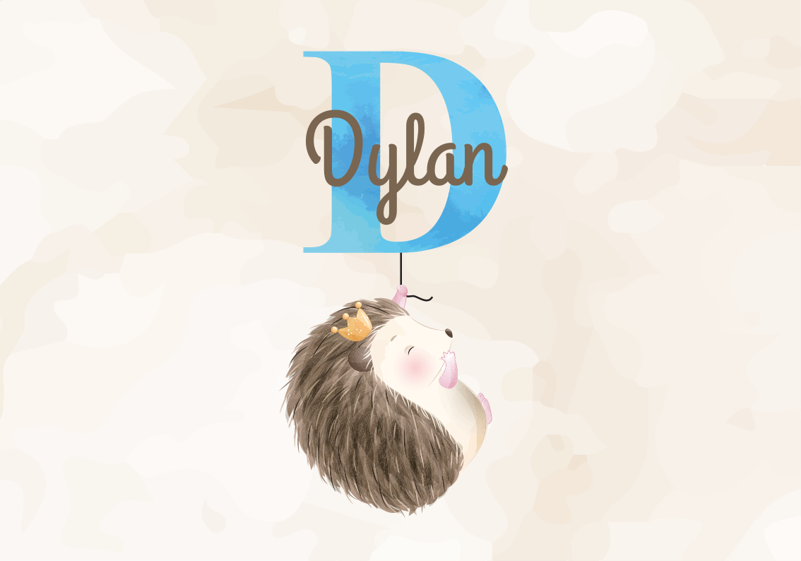 Cute Hedgehog Initial custom vinyl carpet - TenStickers