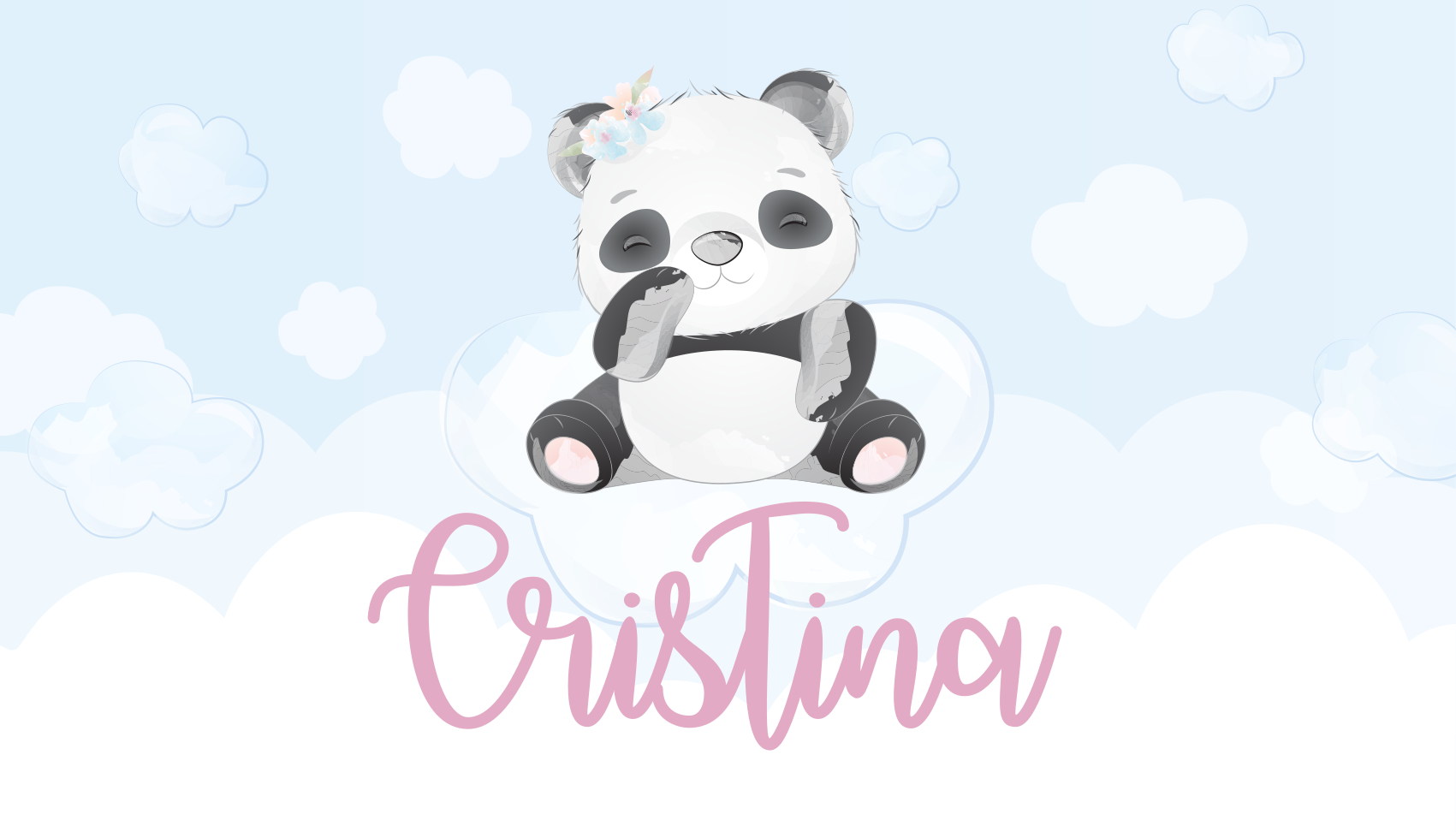Cute Panda Illustration custom vinyl carpet - TenStickers
