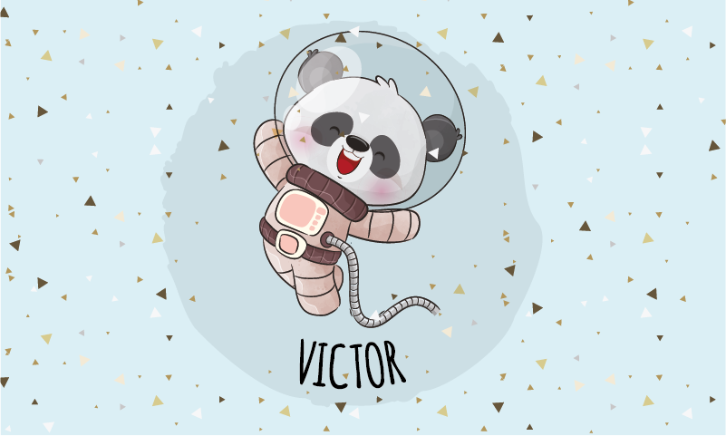 Cute Panda Astronaut custom vinyl carpet - TenStickers