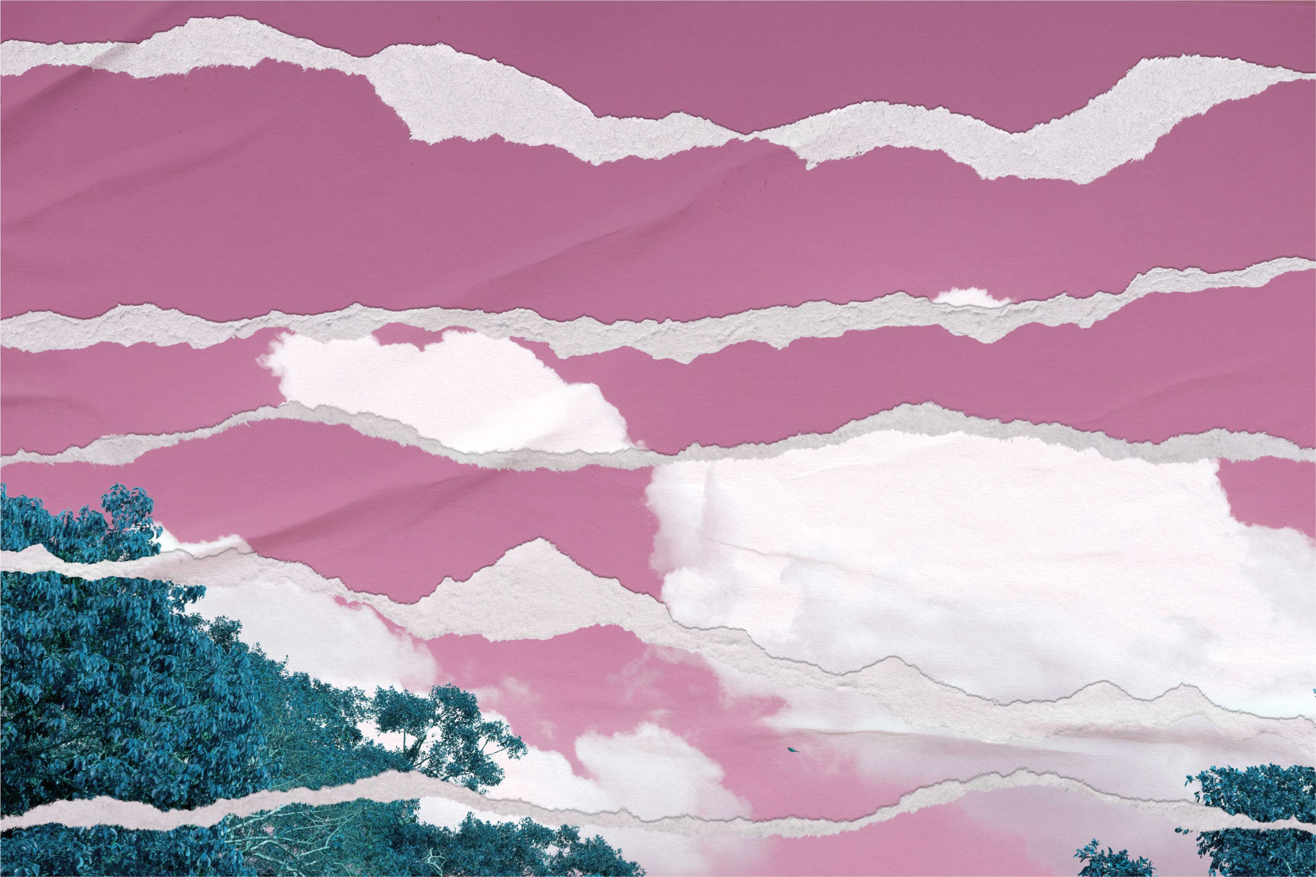 Pink ripped sky nature vinyl carpet - TenStickers