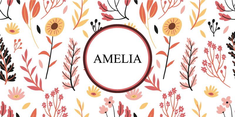 nature style name custom vinyl carpet - TenStickers