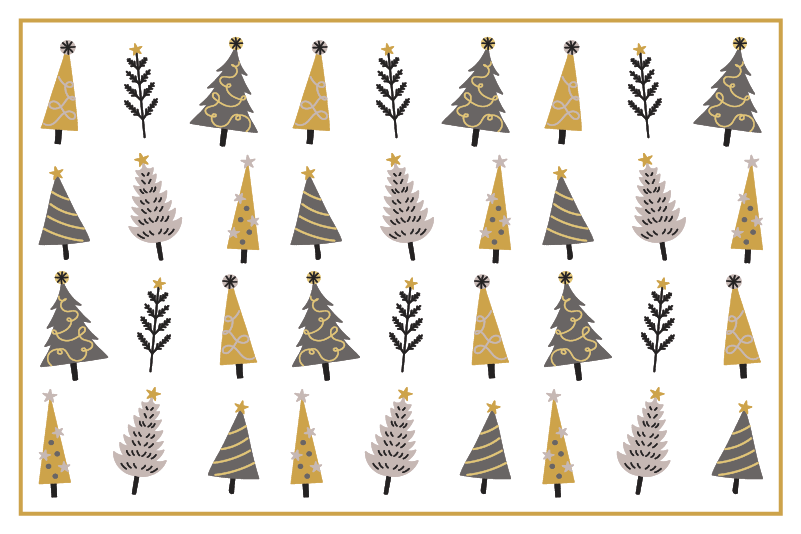 Whimsical Tree Pattern Christmas vinyl carpet - TenStickers