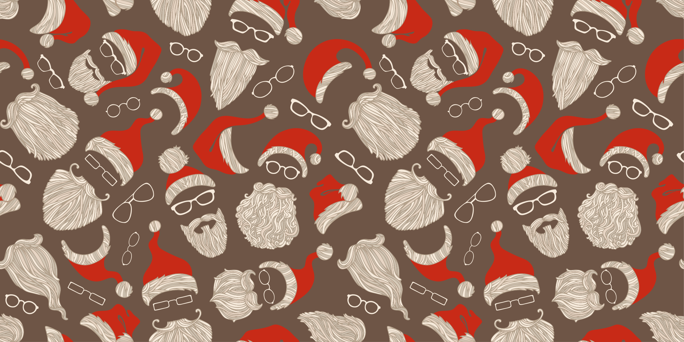 Santa Faces Pattern Christmas vinyl carpet - TenStickers