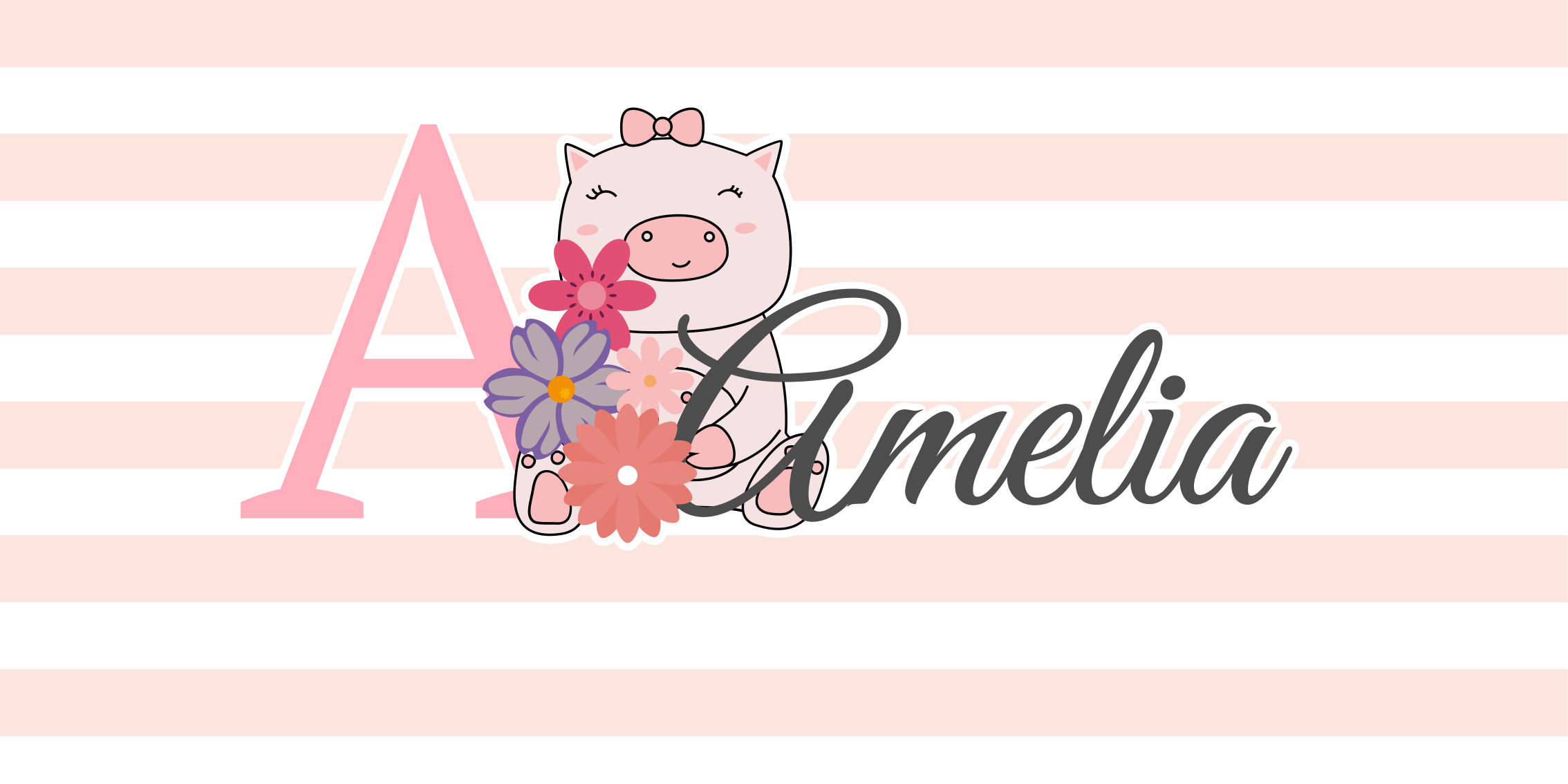 Cute Pig Illustration custom vinyl carpet - TenStickers