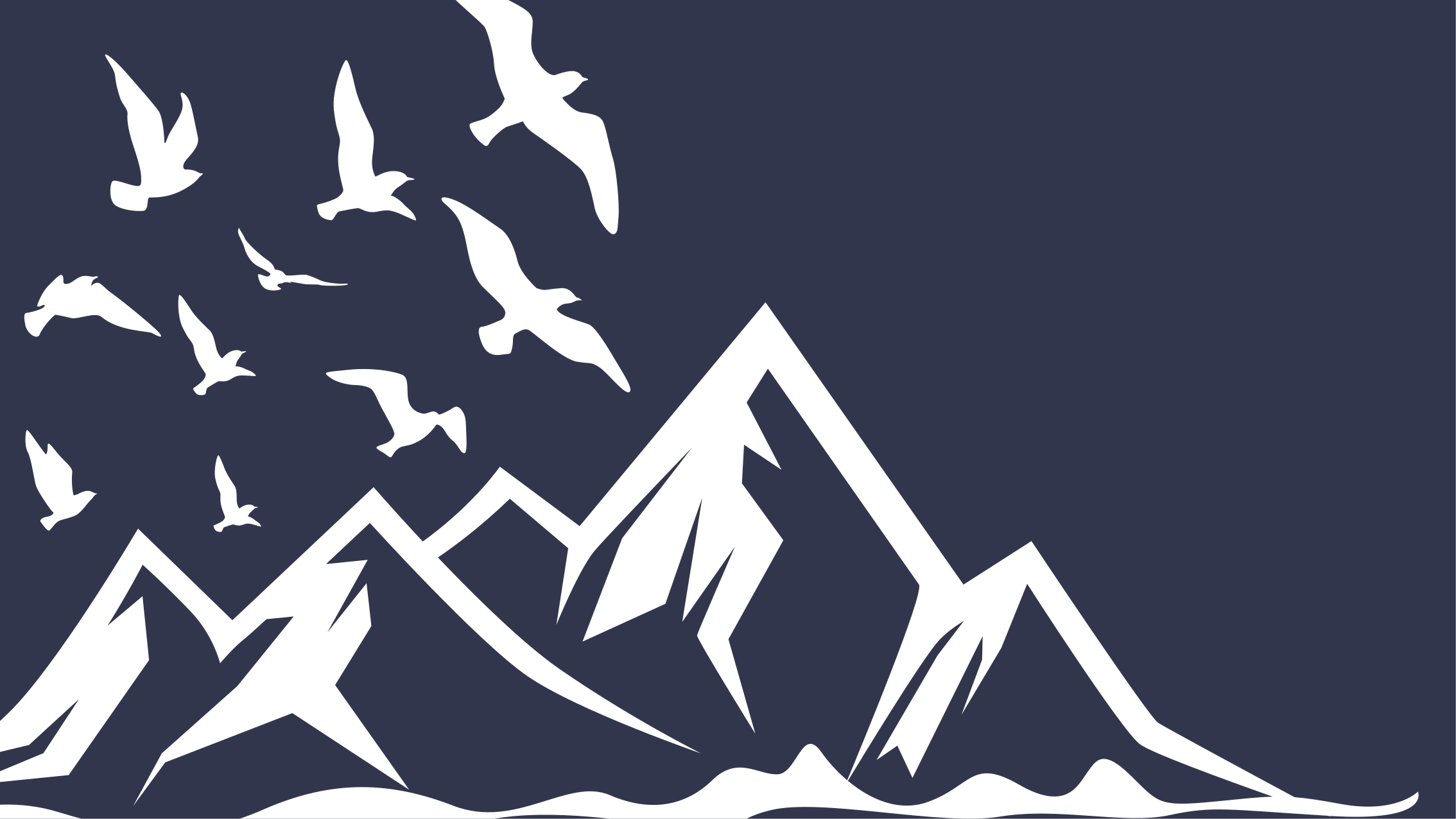 Mountain birds silhouette nature vinyl carpet - TenStickers