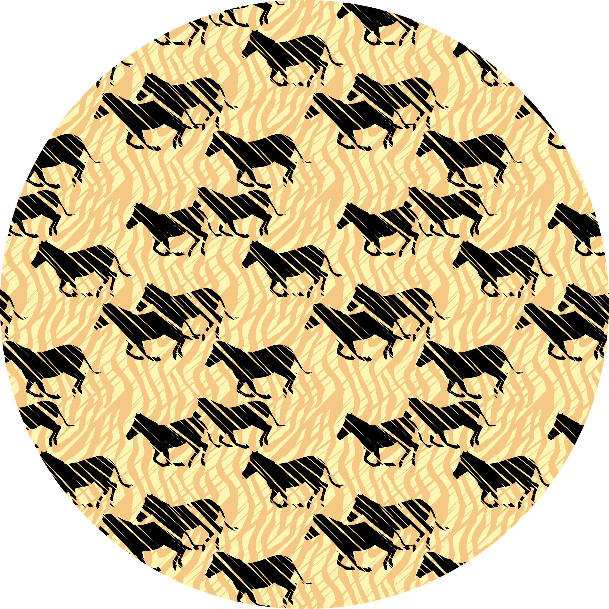 Stylish Horse Pattern animal print vinyl carpet - TenStickers