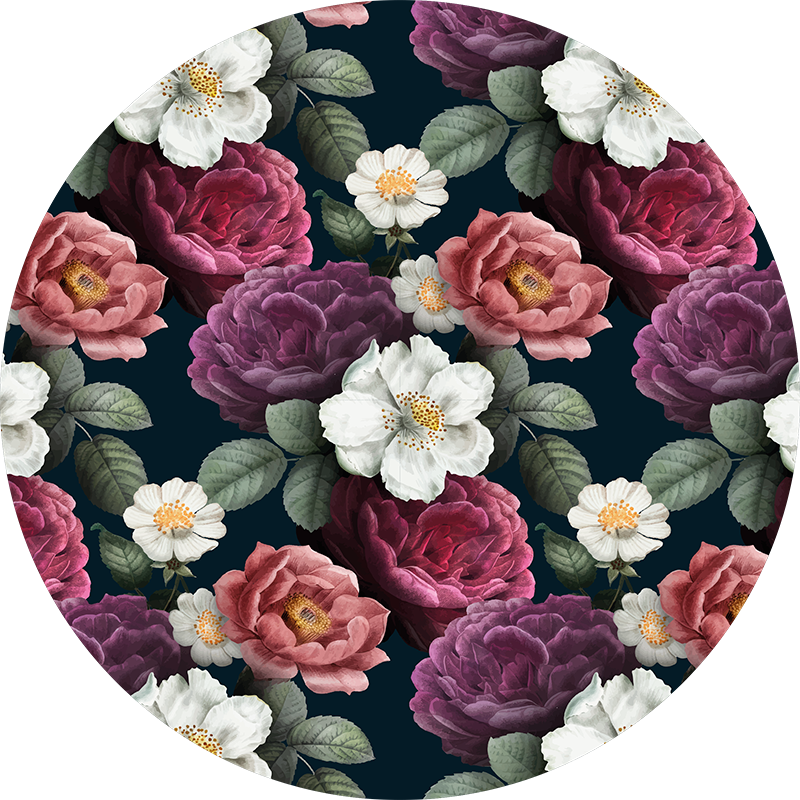 Graceful Botanical Composition floral vinyl carpet - TenStickers