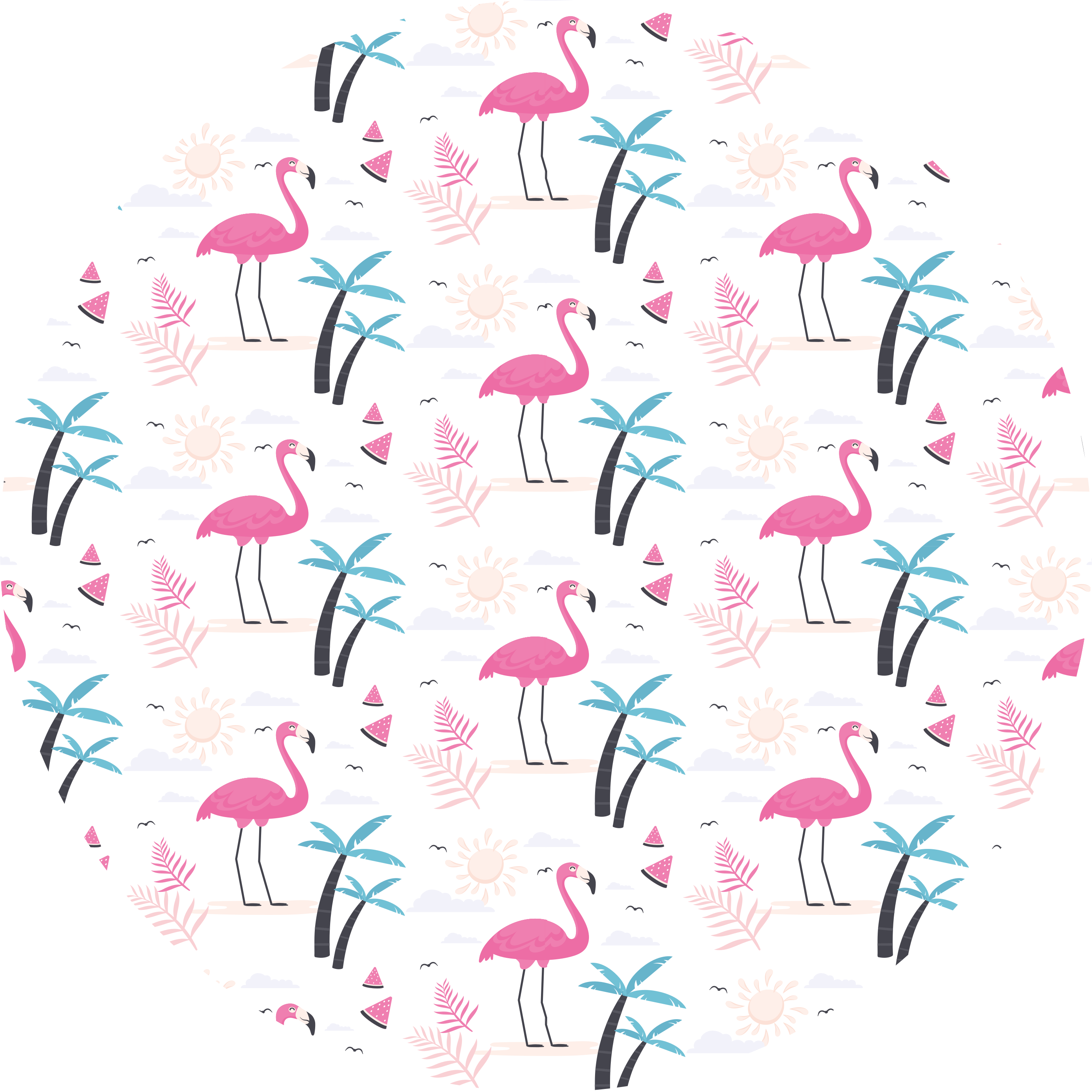 Flamingo tropical scene teen vinyl carpet - TenStickers