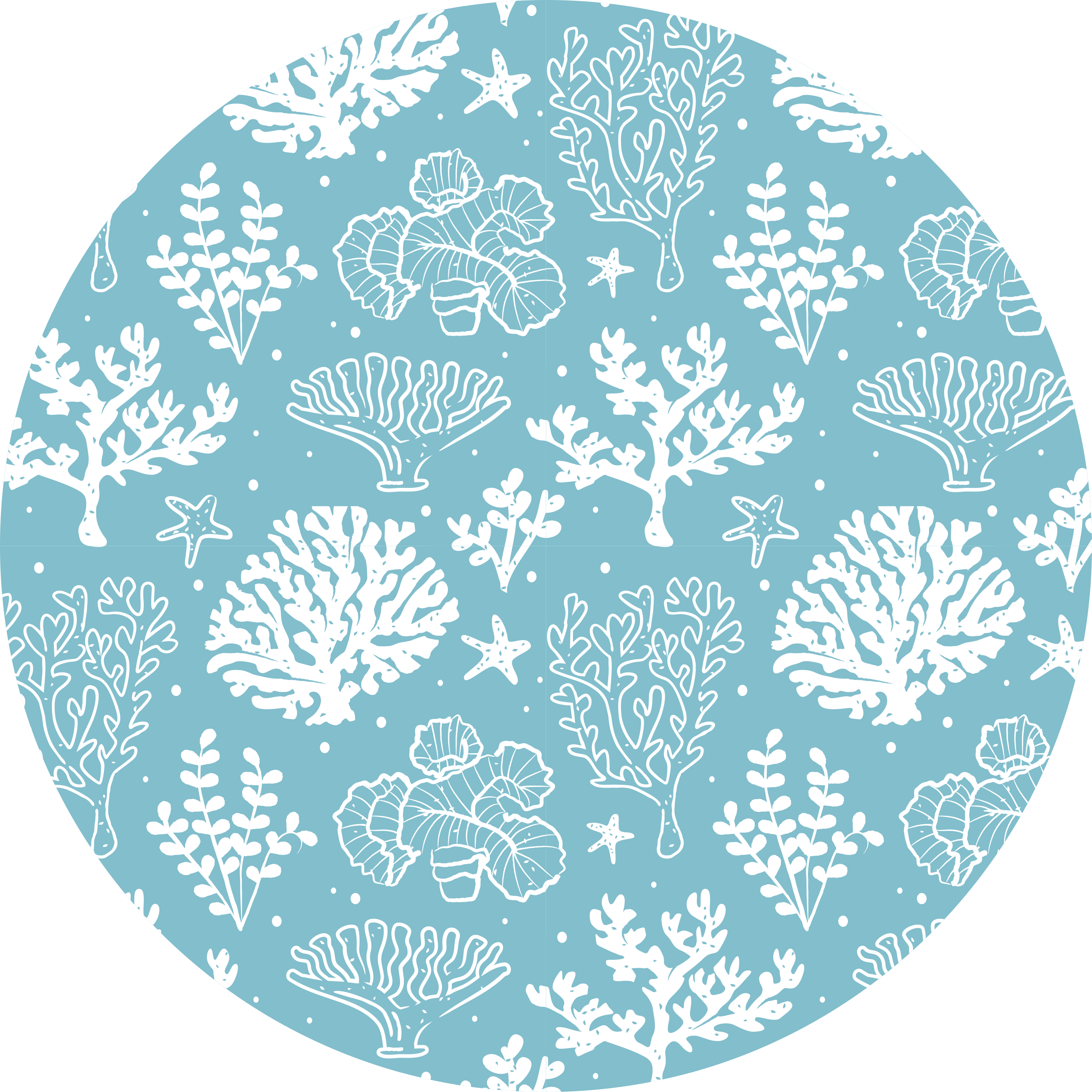 Coral reef motif floral vinyl carpet - TenStickers