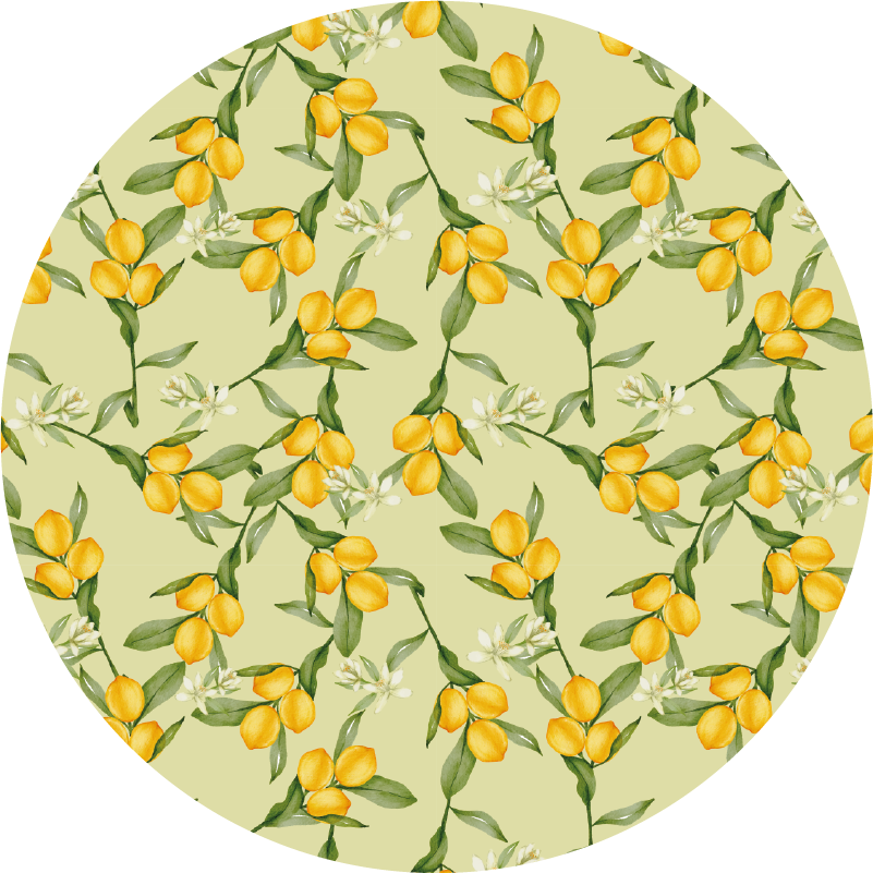 Tropical summer lemons pattern modern rug - TenStickers