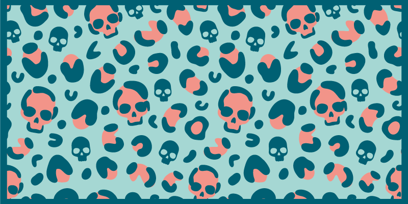 Skull Pattern Play animal print vinyl carpet - TenStickers