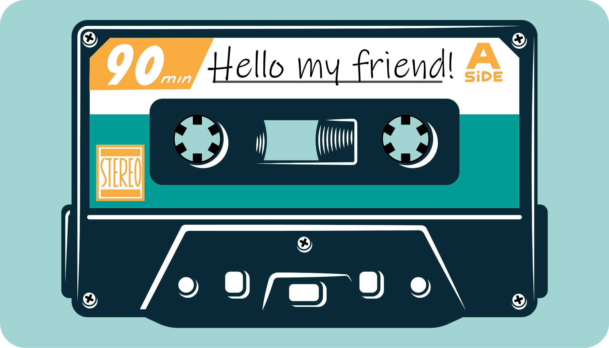 Cassette Tape Greeting custom vinyl carpet - TenStickers