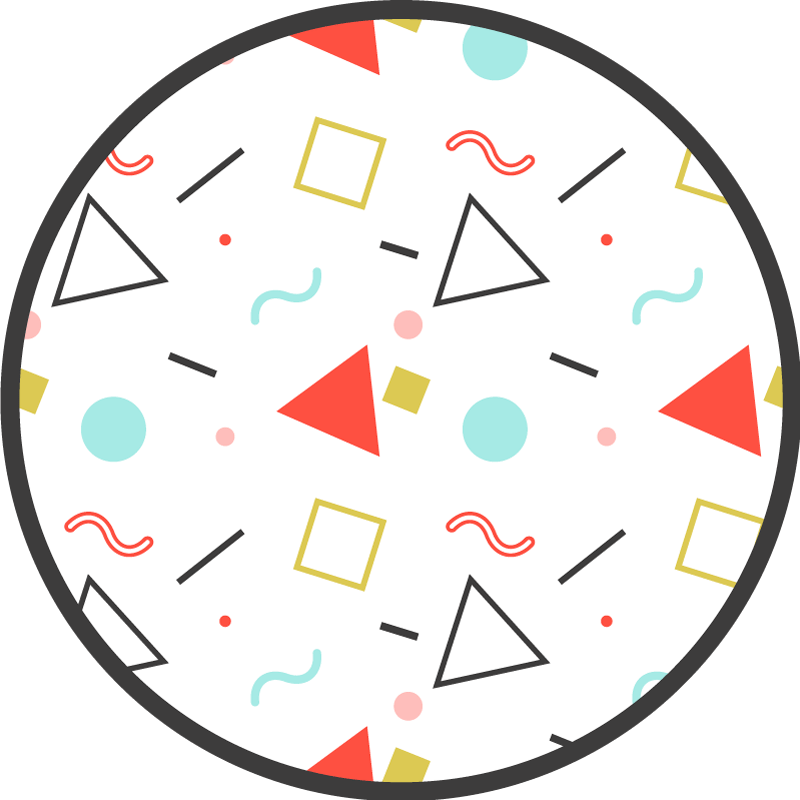 Geometric vinyl carpet in colorful shapes - TenStickers