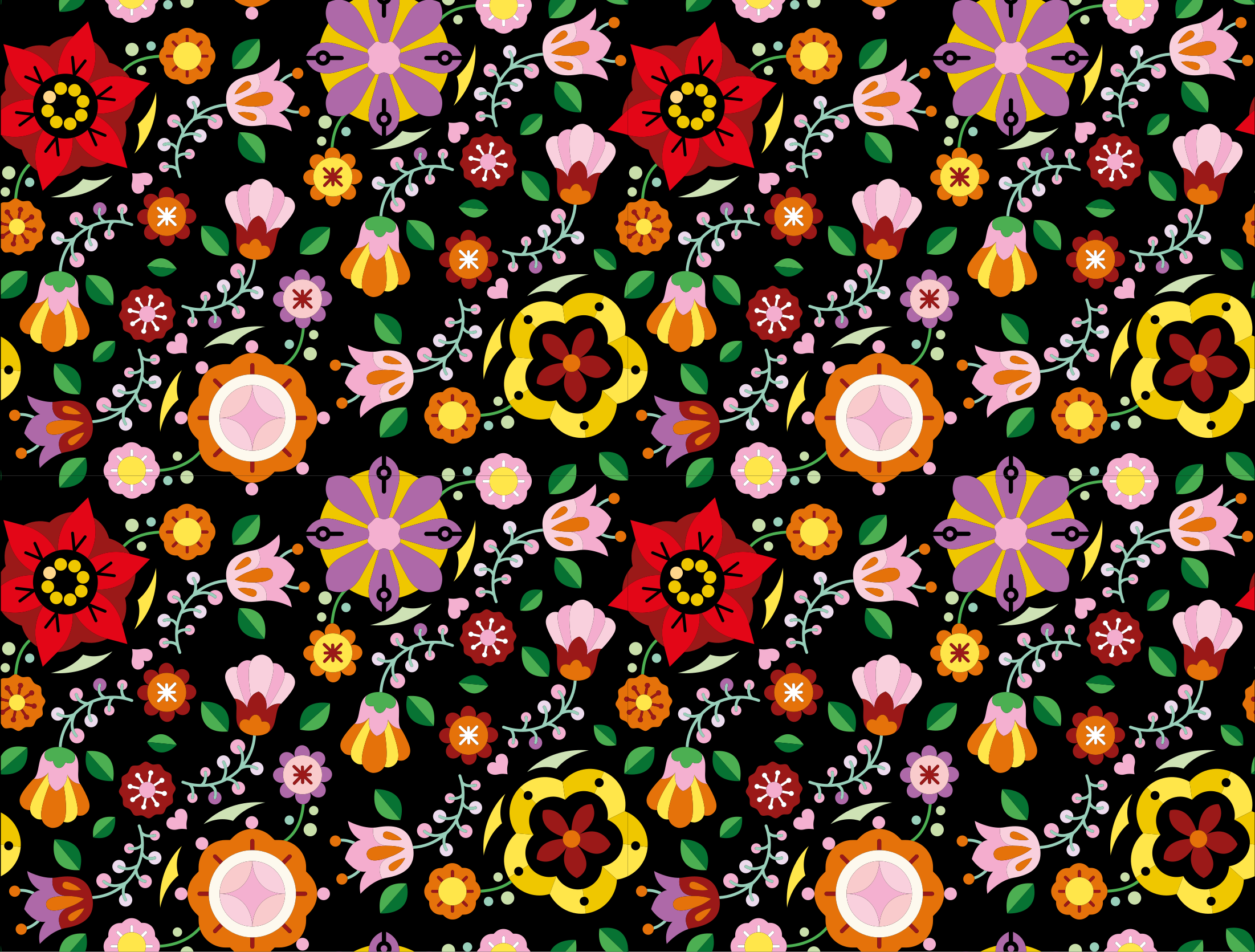 Bright Botanical Illustration floral vinyl carpet - TenStickers