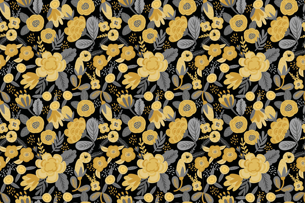 Floral Print Elegance nature vinyl carpet - TenStickers