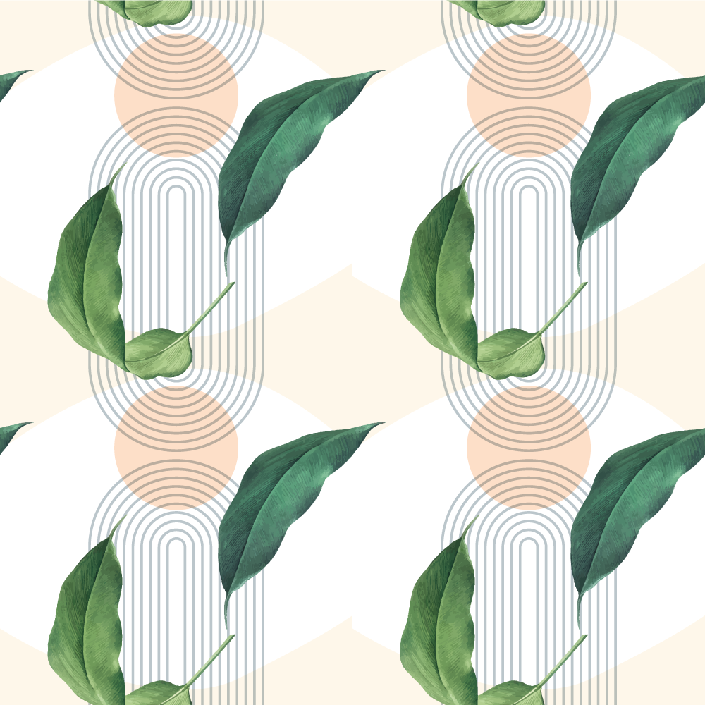 Leafy Geometric Patterns nature vinyl carpet - TenStickers