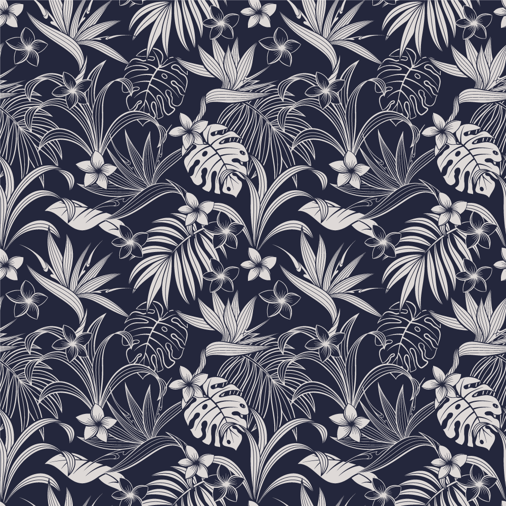 Tropical Floral Pattern nature vinyl carpet - TenStickers