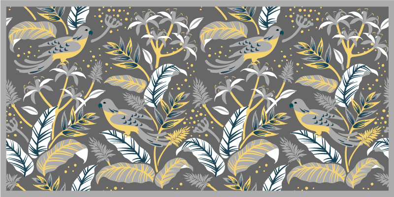 Tropical Greenery Print floral vinyl carpet - TenStickers