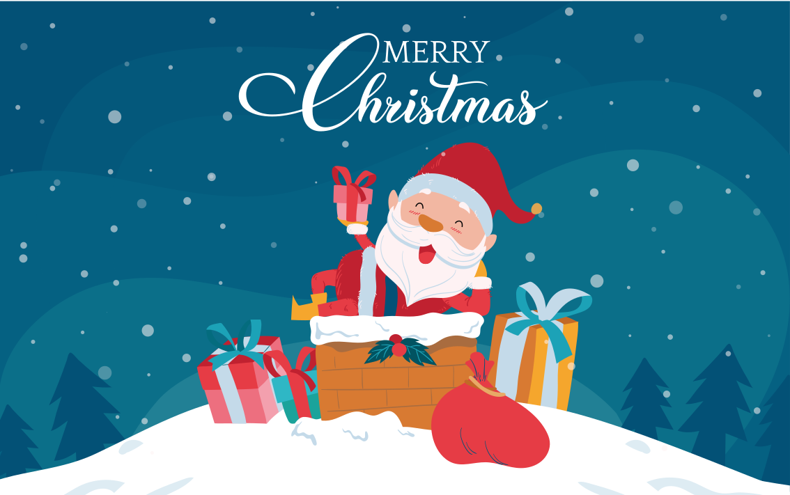 Jolly Santa vibes Christmas vinyl carpet - TenStickers