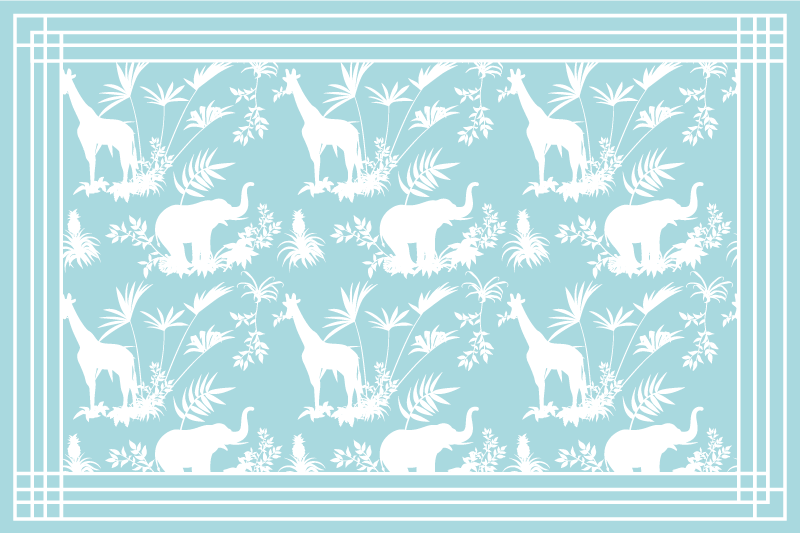 Jungle Safari Scene nursery vinyl carpet - TenStickers