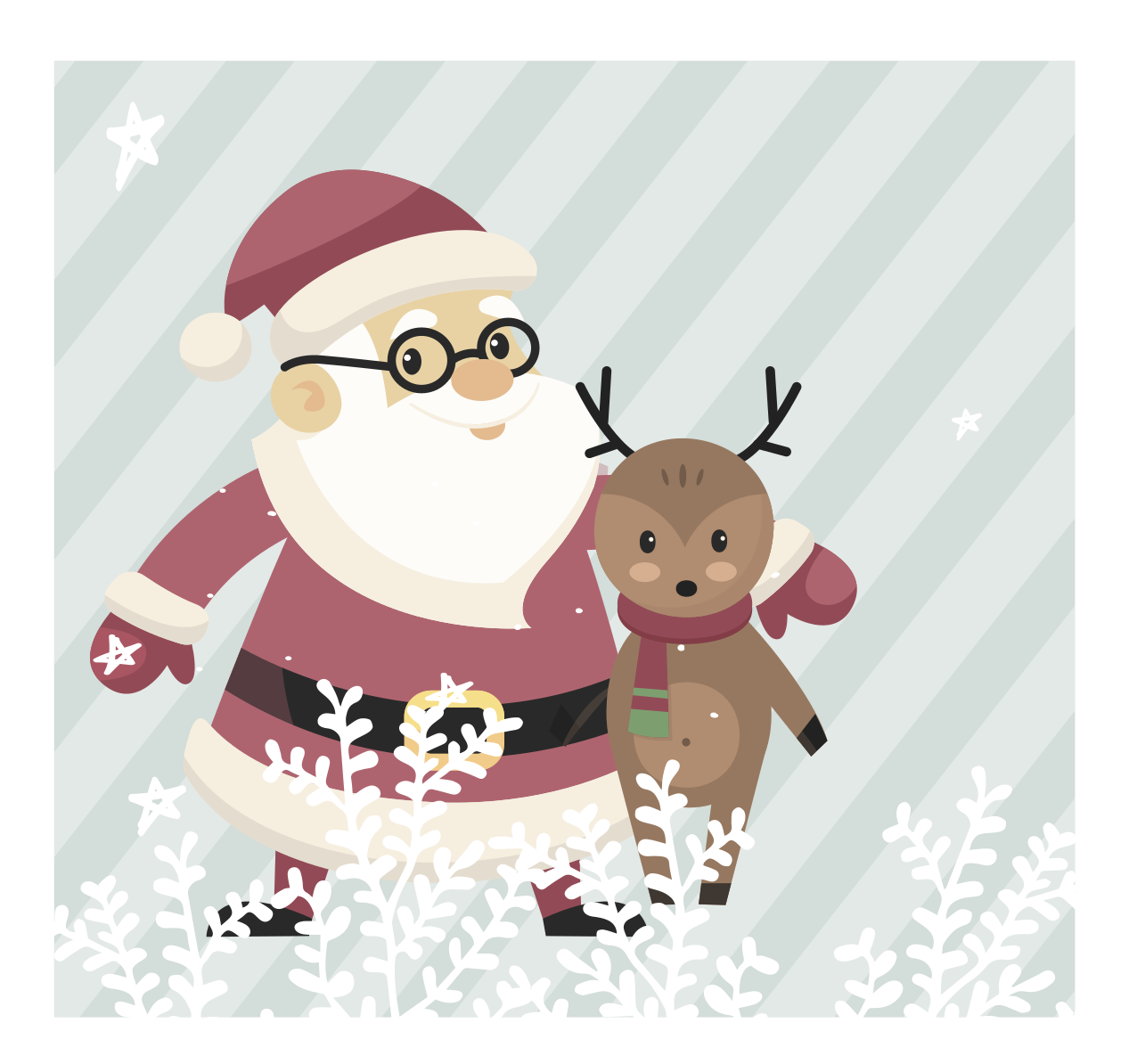 Santa and Reindeer Christmas vinyl carpet - TenStickers