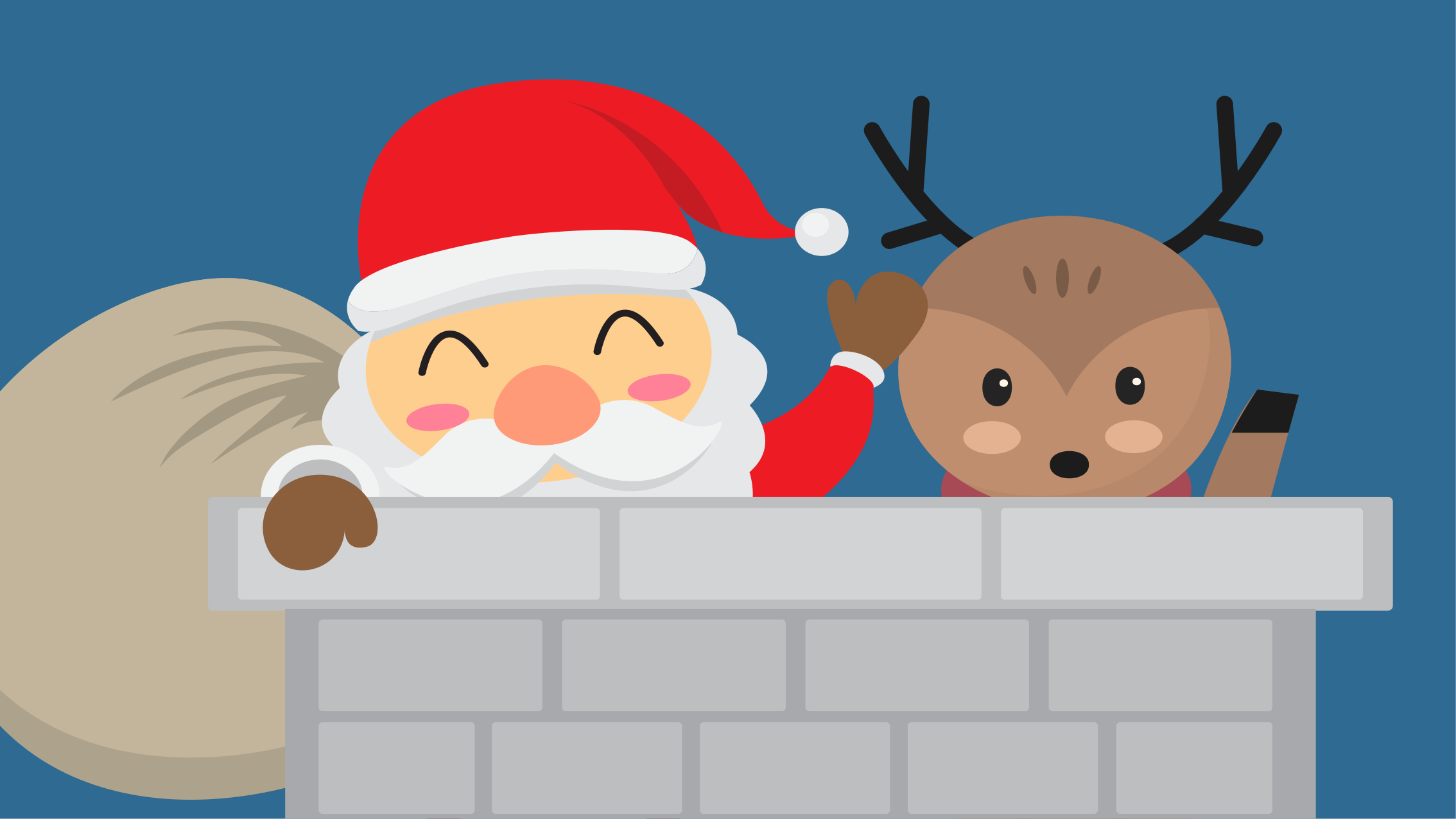 Cheerful Santa Scene Christmas vinyl carpet - TenStickers