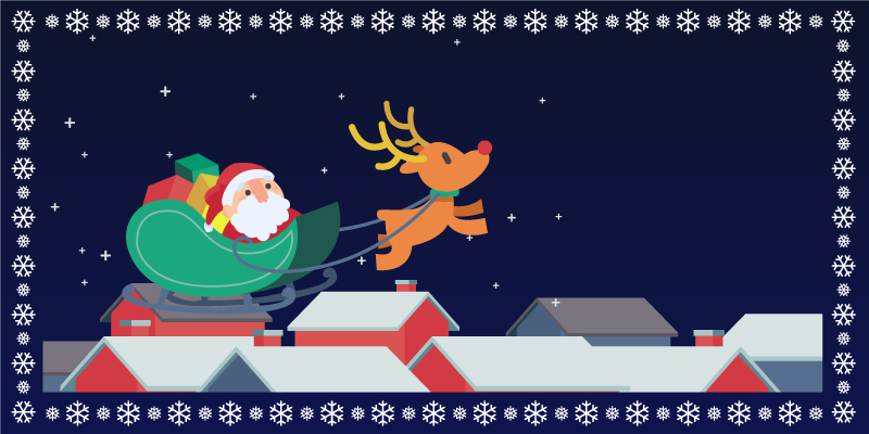 Santa's Sleigh Ride halloween vinyl carpet - TenStickers