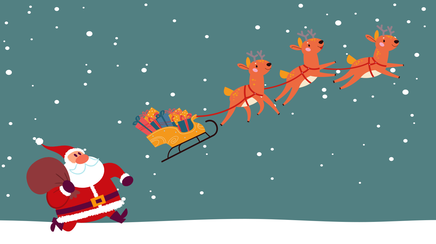 Santa's Sleigh Journey Christmas vinyl carpet - TenStickers